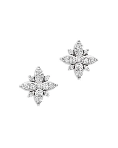 Bloomingdale's Diamond Flower Stud Earrings In 14k White Gold, 0.50 Ct. T. W. - Exclusive