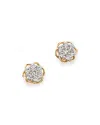 Bloomingdale's Diamond Flower Stud Earrings In 14k Yellow And White Gold, .50 Ct. T. W. - Exclusive In White/gold