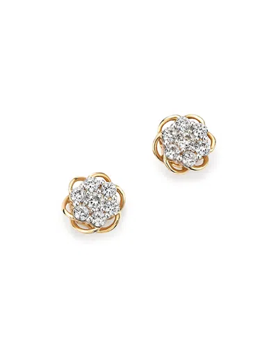 Bloomingdale's Diamond Flower Stud Earrings In 14k Yellow And White Gold, .50 Ct. T. W. - Exclusive In White/gold