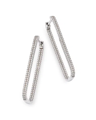 Bloomingdale's Diamond Geometric Hoop Earrings In 14k White Gold, 1.0 Ct. T. W. - Exclusive