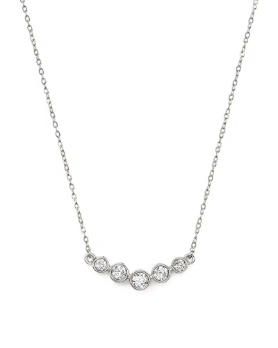 Bloomingdale's Diamond Graduated Bezel Necklace In 14k White Gold, 0.25 Ct. T. W. - Exclusive