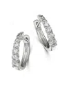 Bloomingdale's Diamond Graduated Hoop Earrings In 14k White Gold, 0.50 Ct. T. W. - Exclusive In White