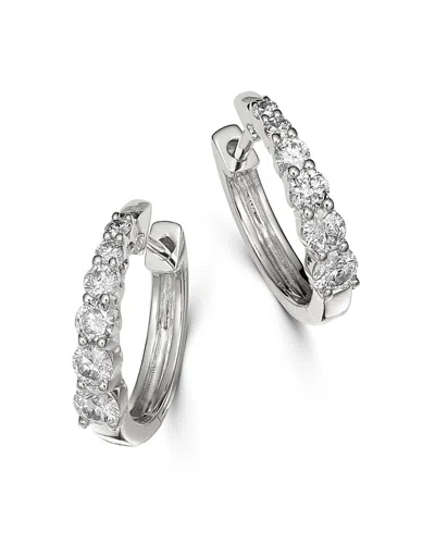 Bloomingdale's Diamond Graduated Hoop Earrings In 14k White Gold, 0.50 Ct. T. W. - Exclusive