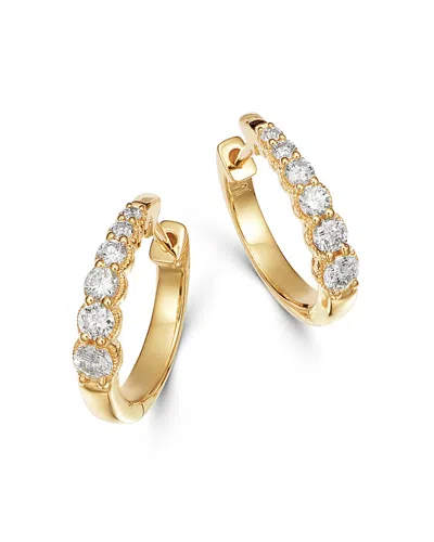 Bloomingdale's Diamond Graduated Hoop Earrings In 14k Yellow Gold, 0.50 Ct. T. W. - Exclusive In White/gold