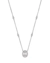 Bloomingdale's Diamond Halo Cluster Pendant Necklace In 18k White Gold, 0.50 Ct. T. W. In White
