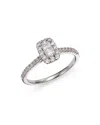 Bloomingdale's Diamond Halo Ring In 14k White Gold, 0.50 Ct. T. W. - Exclusive In White