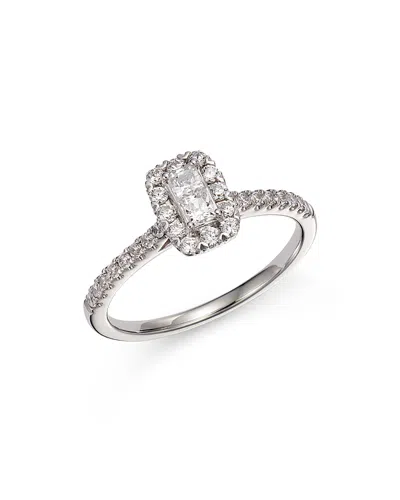 Bloomingdale's Diamond Halo Ring In 14k White Gold, 0.50 Ct. T. W. - Exclusive