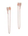 Bloomingdale's Diamond Heart Cluster Chain Earrings In 14k Rose Gold, 0.16 Ct. T. W. - Exclusive In Rose Gold