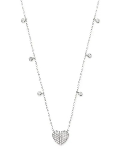 Bloomingdale's Diamond Heart Pendant Necklace In 14k White Gold, 0.50 Ct. T. W. - Exclusive