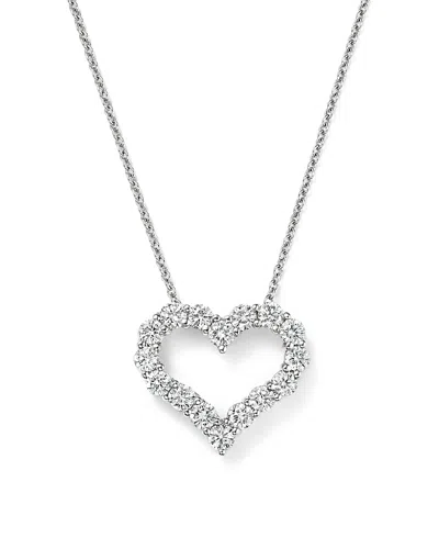 Bloomingdale's Diamond Heart Pendant Necklace In 14k White Gold, 1.0 Ct. T. W. - Exclusive