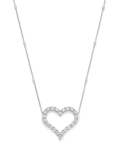 Bloomingdale's Diamond Heart Pendant Necklace In 14k White Gold, 2.0 Ct. T. W. - Exclusive