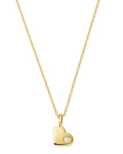 Bloomingdale's Diamond Heart Pendant Necklace In 14k Yellow Gold, 0.03 Ct. T. W. - Exclusive In White/gold