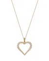 Bloomingdale's Diamond Heart Pendant Necklace In 14k Yellow Gold, 0.5 Ct. T. W. - Exclusive In White/gold
