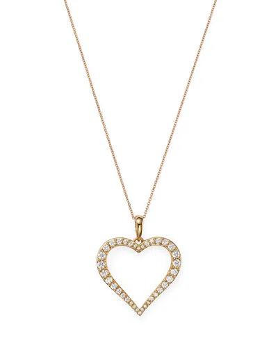 Bloomingdale's Diamond Heart Pendant Necklace In 14k Yellow Gold, 0.5 Ct. T. W. - Exclusive In White/gold