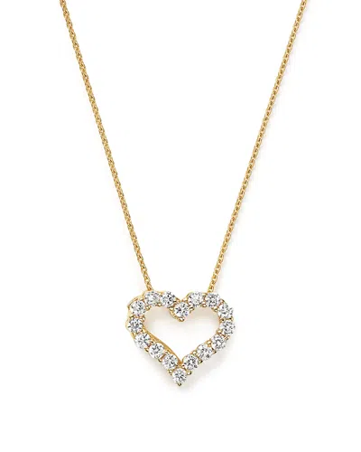 Bloomingdale's Diamond Heart Pendant Necklace In 14k Yellow Gold, .25 Ct. T. W. - Exclusive In White/gold