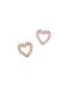 Bloomingdale's Diamond Heart Stud Earrings In 14k Yellow Gold, .20 Ct. T. W.- Exclusive In White/rose Gold