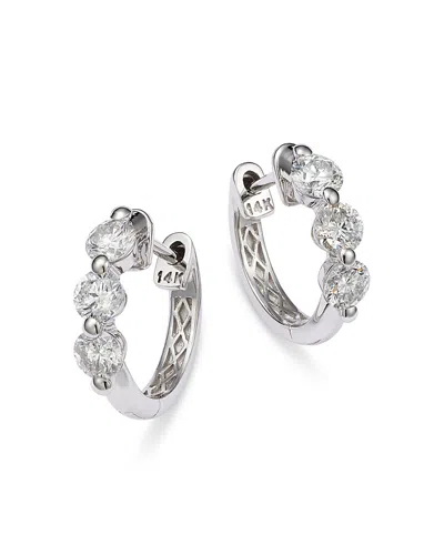 Bloomingdale's Diamond Hoop Earrings In 14k White Gold, 1.0 Ct. T. W.