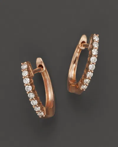 Bloomingdale's Diamond Huggie Hoop Earrings In 14k Rose Gold, 0.15 Ct. T. W. - Exclusive In Rose Gold/white Diamonds