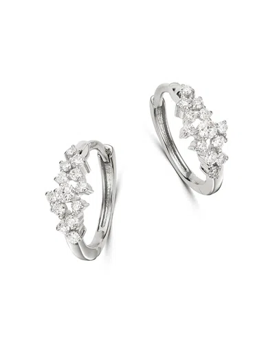 Bloomingdale's Diamond Huggie Hoop Earrings In 14k White Gold, 0.33 Ct. T. W. - Exclusive