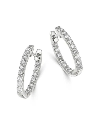Bloomingdale's Diamond Huggie Hoop Earrings In 14k White Gold, 0.5 Ct. T. W. - Exclusive