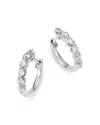 Bloomingdale's Diamond Huggie Hoop Earrings In 14k White Gold, 0.50 Ct. T. W. - Exclusive In White