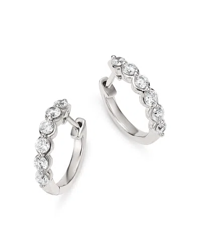 Bloomingdale's Diamond Huggie Hoop Earrings In 14k White Gold, 0.50 Ct. T. W. - Exclusive