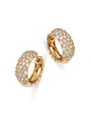 Bloomingdale's Diamond Huggie Hoop Earrings In 14k Yellow Gold, 1.11 Ct. T. W. - Exclusive In Gold/white