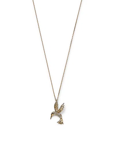 Bloomingdale's Diamond Hummingbird Pendant Necklace In 14k Yellow Gold, 0.09 Ct. T. W. - Exclusive
