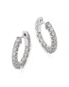 Bloomingdale's Diamond Inside Out Hoop Earring In 14k White Gold, 1.20 Ct. T. W. - Exclusive In White