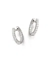 Bloomingdale's Diamond Inside Out Hoop Earrings In 14k White Gold, 0.30 Ct. T. W. - Exclusive In White