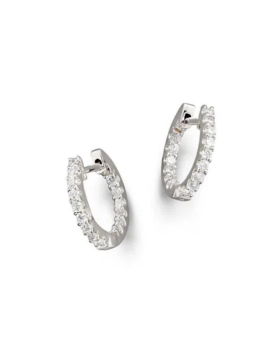 Bloomingdale's Diamond Inside Out Hoop Earrings In 14k White Gold, 0.30 Ct. T. W. - Exclusive