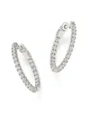Bloomingdale's Diamond Inside Out Hoop Earrings In 14k White Gold, 1.0 Ct. T. W. In White
