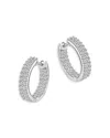 Bloomingdale's Diamond Inside Out Hoop Earrings In 14k White Gold, 1.0 Ct. T. W. - Exclusive In White