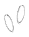 Bloomingdale's Diamond Inside Out Hoop Earrings In 14k White Gold, 2.0 Ct. T. W. In White