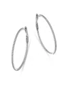 Bloomingdale's Diamond Inside Out Large Hoop Earrings In 14k White Gold, 3.0 Ct. T. W. In White