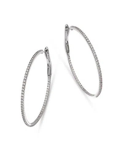 Bloomingdale's Diamond Inside Out Large Hoop Earrings In 14k White Gold, 3.0 Ct. T. W.