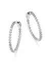 Bloomingdale's Diamond Inside Out Medium Hoop Earrings In 14k White Gold, 1.50 Ct. T. W. - Exclusive In White