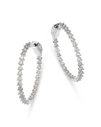 Bloomingdale's Diamond Inside Out Medium Hoop Earrings In 14k White Gold, 1.50 Ct. T. W. - Exclusive