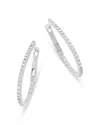 Bloomingdale's Diamond Inside Out Oval Hoop Earrings In 14k White Gold, 0.75 Ct. T. W. In White