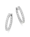 Bloomingdale's Diamond Inside-out Oval Hoop Earrings In 14k White Gold, 1.0 Ct. T. W. - Exclusive In White