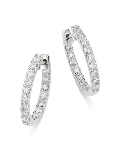 Bloomingdale's Diamond Inside-out Oval Hoop Earrings In 14k White Gold, 1.0 Ct. T. W. - Exclusive
