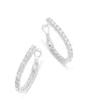 Bloomingdale's Diamond Inside Out Oval Hoop Earrings In 14k White Gold, 1.75 Ct. T. W. In White