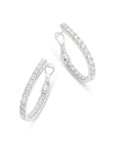Bloomingdale's Diamond Inside Out Oval Hoop Earrings In 14k White Gold, 1.75 Ct. T. W.