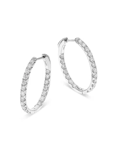 Bloomingdale's Diamond Inside-out Oval Hoop Earrings In 14k White Gold, 1.90 Ct. T. W. - Exclusive
