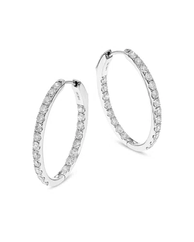 Bloomingdale's Diamond Inside Out Oval Hoop Earrings In 14k White Gold, 4.05 Ct. T. W. - Exclusive