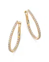 Bloomingdale's Diamond Inside Out Oval Hoop Earrings In 14k Yellow Gold, 0.75 Ct. T. W. In Gold
