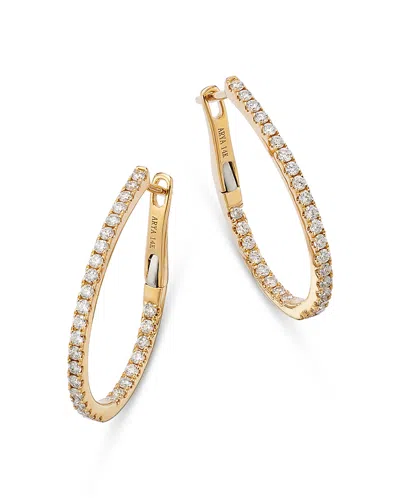 Bloomingdale's Diamond Inside Out Oval Hoop Earrings In 14k Yellow Gold, 0.75 Ct. T. W.