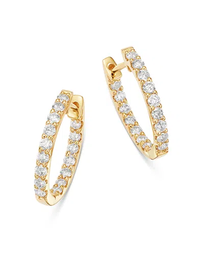 Bloomingdale's Diamond Inside-out Oval Hoop Earrings In 14k Yellow Gold, 1.0 Ct. T. W. - Exclusive In White/gold