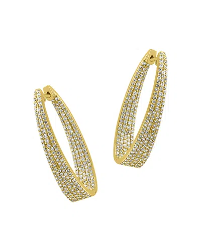 Bloomingdale's Diamond Inside-out Oval Hoop Earrings In 14k Yellow Gold, 2.30 Ct. T. W. - Exclusive In White/gold