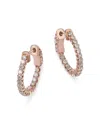 Bloomingdale's Diamond Inside Out Small Hoop Earrings In 14k Rose Gold, 0.70 Ct. T. W. - Exclusive In Rose Gold